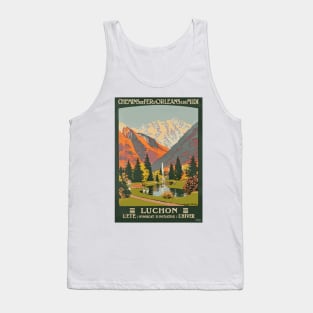 Luchon France - Vintage French Travel Poster Design Tank Top